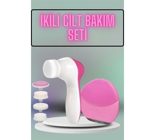 İkili Cilt Bakım Seti 5 Başlıklı Yüz Temizleme ve Masaj Aleti Canlandırıcı ve Onarıcı