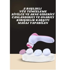 İkili Cilt Bakım Seti 5 Başlıklı Yüz Temizleme ve Masaj Aleti Canlandırıcı ve Onarıcı