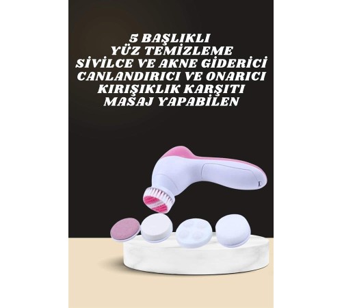 İkili Cilt Bakım Seti 5 Başlıklı Yüz Temizleme ve Masaj Aleti Canlandırıcı ve Onarıcı