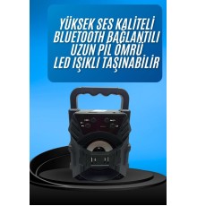 Işıklı Bluetooth Hoparlör Ses Bombası Taşınabilir Yüksek Ses Kaliteli Radyo Özelliği