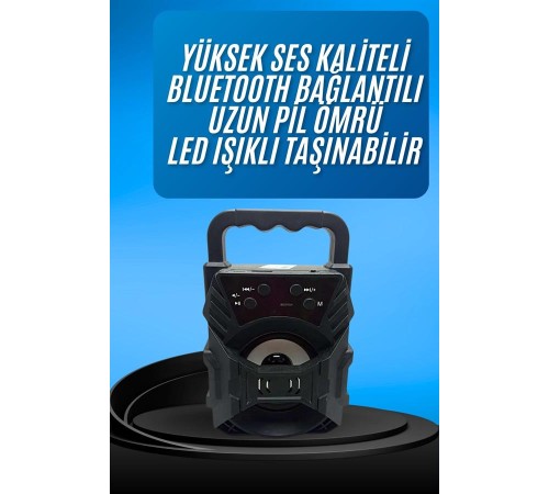 Işıklı Bluetooth Hoparlör Ses Bombası Taşınabilir Yüksek Ses Kaliteli Radyo Özelliği