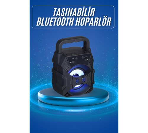 Işıklı Bluetooth Hoparlör Ses Bombası Taşınabilir Yüksek Ses Kaliteli Radyo Özelliği