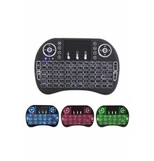 Işıklı Kablosuz Mini Klavye ve Dokunmatik Mouse Seti Türkçe Kablosuz