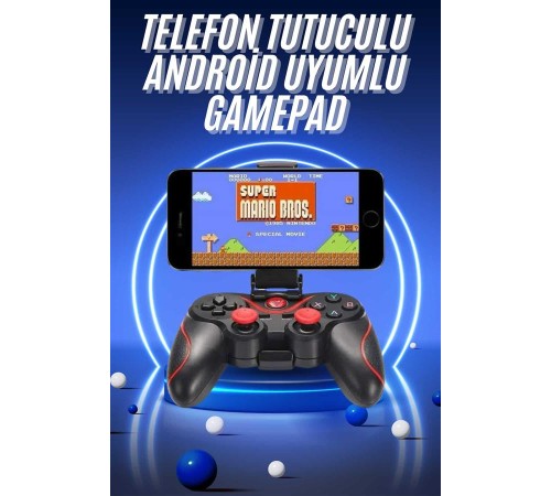 Joystik Gamepad Bluetooth Telefon Tutucu Oyun Kolu Telefon Android Uyumlu