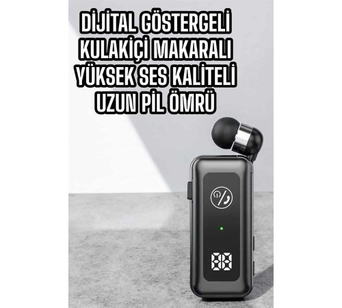 Kablolu Bluetooth Kulaklık Kulak İçi Stereo Mikrofonlu Dijital Göstergeli