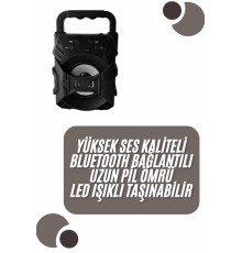 Kablosuz Bluetooth Hoparlör Ses Bombası RGB Işıklı Taşınabilir Yüksek Ses Kaliteli