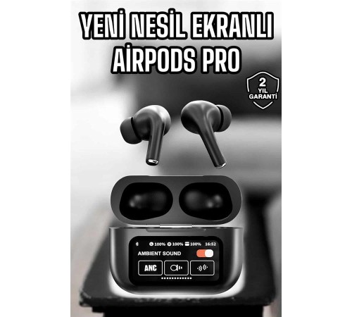 Kablosuz Bluetooth Kulaklık Ekranlı Uzun Şarj Süreli ANC Destekli