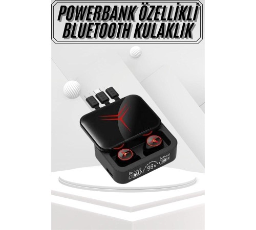 Kablosuz Bluetooth Kulaklık Powerbank Özellikli Göstergeli Hd Mikrofon