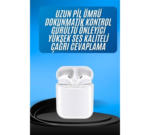 Kablosuz Bluetooth Kulaklık Yeni Nesil Android ve İOS Uyumlu Kulaklık Beyaz