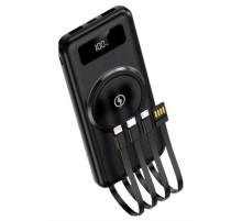 Kablosuz Çoklu Şarj Girişli 10.000 Mah Kablolu Powerbank Taşınabilir