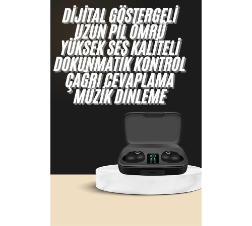 Kablosuz Dijital Göstergeli Çağrı Cevaplayabilen TWS 5.0 Bluetooth Kulaklık