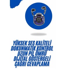 Kablosuz Dijital Göstergeli Powerbanklı IOS ve  Android Uyumlu  Kulaklık
