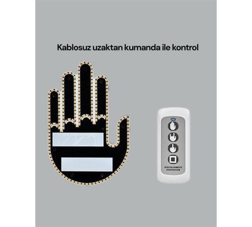 Kablosuz Kumandalı LED Jest Işığı – 3 Modlu Araba Arkası Mesaj Işığı, 203 LED ile Yüksek Parlaklık