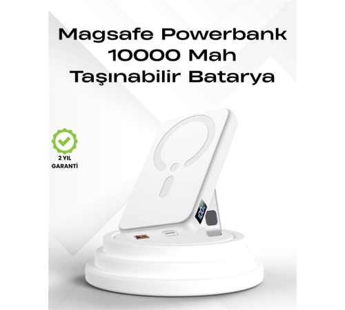 Kablosuz MagSafe Powerbank – iPhone Uyumlu, 10000 mAh, Isı Dağılımlı