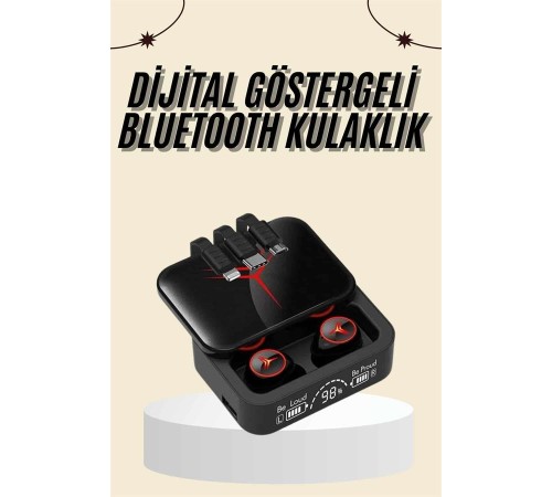 Kablosuz Şarj Göstergeli Powerbank Özellikli Bluetooth Kulaklık Çağrı Cevaplayabilen