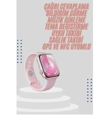Kadınlara Özel Yeni Nesil Pembe Amoled Ekran Ultra Akıllı Saat 49MM
