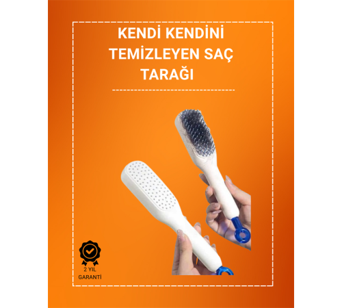 Kafa Derisi Masajlı Saç Tarağı – Kendini Temizleyen, Anti-Statik