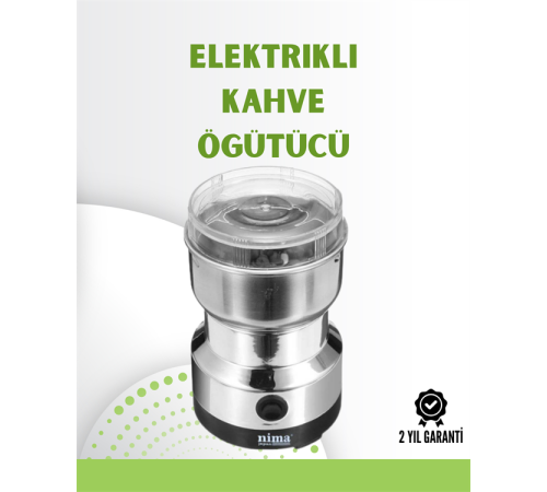 Kahve ve Baharat Değirmeni | Kompakt, Hafif, Hızlı Öğütme, Şeffaf Kapaklı, Kolay Kullanım