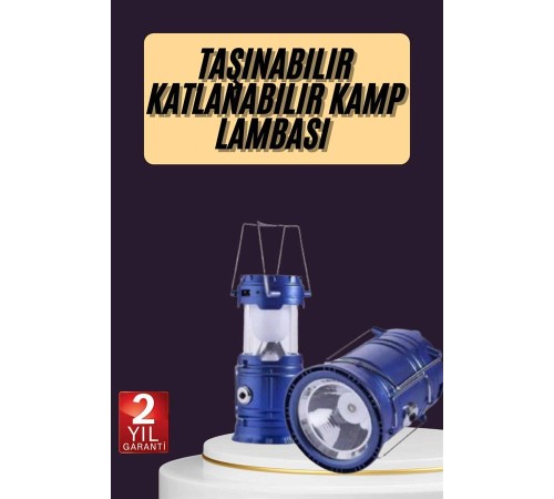 Kamp Feneri Şarj Edilebilir Güneş Enerjili Işıldak USB Şarjlı