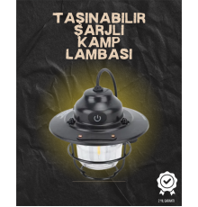 Kamp ve Bahçe İçin Retro LED Fener – Sıcak Işık, Uzun Ömürlü Batarya