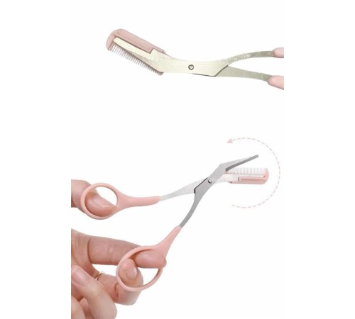 Kavisli Kaş Düzeltici Seti Kaş Makası ve Kaş Usturası Paslanmaz Çelik Bıçaklı