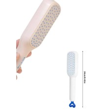 Kendi Kendini Temizleyen Otomatik Tuşlu Saç Tarağı Dolaşık Açıcı Masaj Fırçası Silikon Fırça