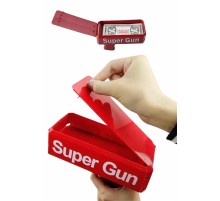 Kırmızı Parti Oyuncağı Para Saçma Fırlatma Tabancası Makinesi Super Money