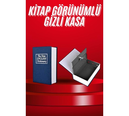 Kitap Görünümlü Gizli Kasa Büyük Boy Anahtarlı Kilitli Para Kasası Kitap Görünümlü Gizli Kasa Büyük Boy Anahtarlı Kilitli Para Kasası