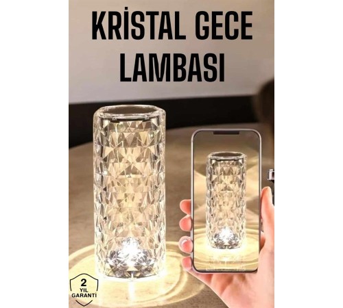 Kristal Dokunmatik Ve Kumandalı Masa Ve Gece lambası Kristal Dokunmatik Ve Kumandalı Masa Ve Gece lambası