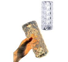 Kristal Lamba Masa Lambası Şarjlı Masa Lambası Dokunmatik Sensör Usb Şarjlı