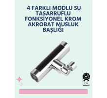 Krom Kaplamalı Çok Fonksiyonlu Musluk Başlığı | Paslanmaz Malzeme