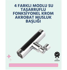 Krom Kaplamalı Çok Fonksiyonlu Musluk Başlığı | Paslanmaz Malzeme