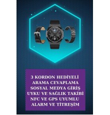 Kulak İçi Kablosuz Bluetooth Kulaklık ve NFC ve GPS Özellikli Akıllı Saat Alarm ve Titreşim