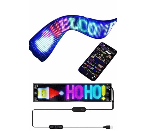 Kumandalı App Kontrollü LED Ekran 16X192 Led Matrix Araç Camı Yazısı