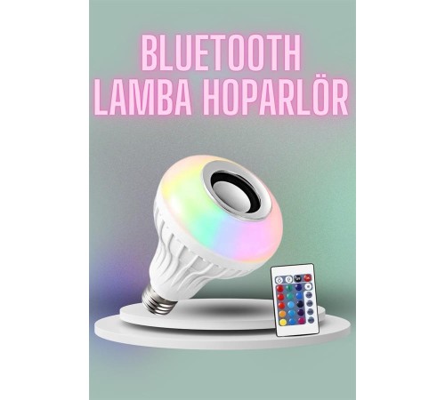 Kumandalı RGB Led Işık Bluetooth Hoparlör Ses Lambası Renkli Ampul