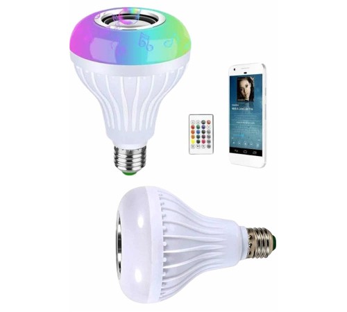 Kumandalı RGB Led Işık Bluetooth Hoparlör Ses Lambası Renkli Ampul