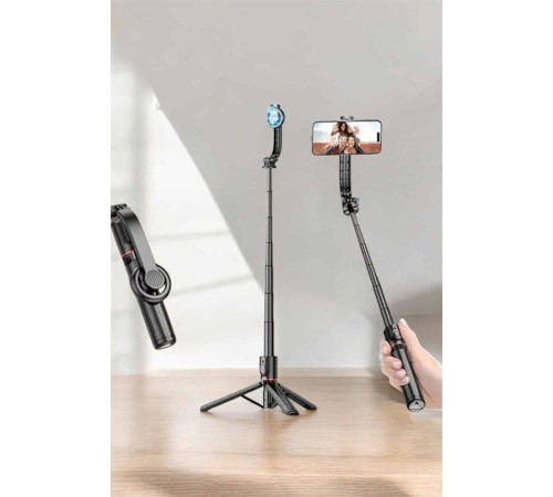 Kumandalı Tripod Telefon Tutucu Selfie Çubuğu 360 Derece Dönebilen
