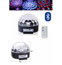 Küre Disko Topu Müzik Çalar Renkli Lazer Işıklı Bluetooth Disko Parti Işığı Kumandalı