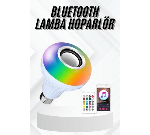 Lamba Hoparlör Ampül Görünümlü Renk Değiştirebilen Android ve İOS Uyumlu