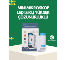 LED Aydınlatmalı 80–200 Kat Büyütmeli Cep Mikroskop