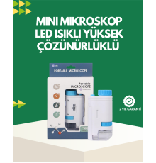 LED Aydınlatmalı 80–200 Kat Büyütmeli Cep Mikroskop