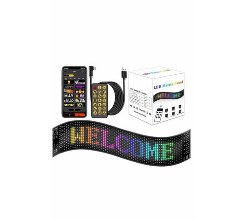 Led Ekran Matrix Panel Dijital Araba Yazısı RGB