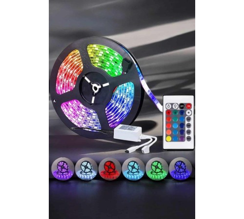 Led Işık 5 Metre Şerit Led RGB Işıklı Led Işık 5 Metre Şerit Led RGB Işıklı