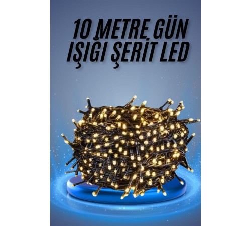 Led Işık Ağaç Süsleme Ampüllü Dekoratif Aydınlatma 10 Metre Gün Işığı