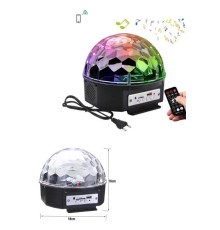 Led Işık Disko Topu Bluetooth Hoparlörlü USB Müzik Çalar Kumandalı