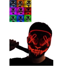 Led Işıklı Neon Maske Cadılar Bayramı Maskesi Korkunç Korku Maskesi