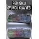 Led Işıklı  Klavye Usb Girişli RGB Işıklı Q Klavye Mouse Hediyeli