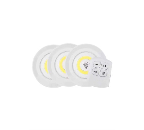 Led Lamba 3'lü Uzaktan Kumandalı Yapışkanlı