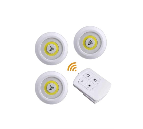 Led Lamba 3'lü Uzaktan Kumandalı Yapışkanlı