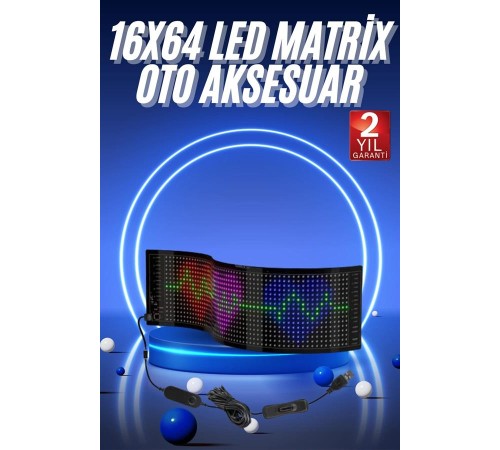 LED Matrix Panel RGB Ekran Kumandalı 16X64 Araç Camına Uygun LED Matrix Panel RGB Ekran Kumandalı 16X64 Araç Camına Uygun